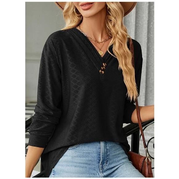 YATHON Women's Tops Dressy Casual Fall Long Sleeve Fashion Ladies Loose Fit - Picture 2 of 6